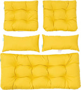 QILLOWAY Outdoor Patio Wicker Seat Cushions Group Loveseat/Two U-Shape/Two Lumbar Pillows for Patio Furniture - Photo 1