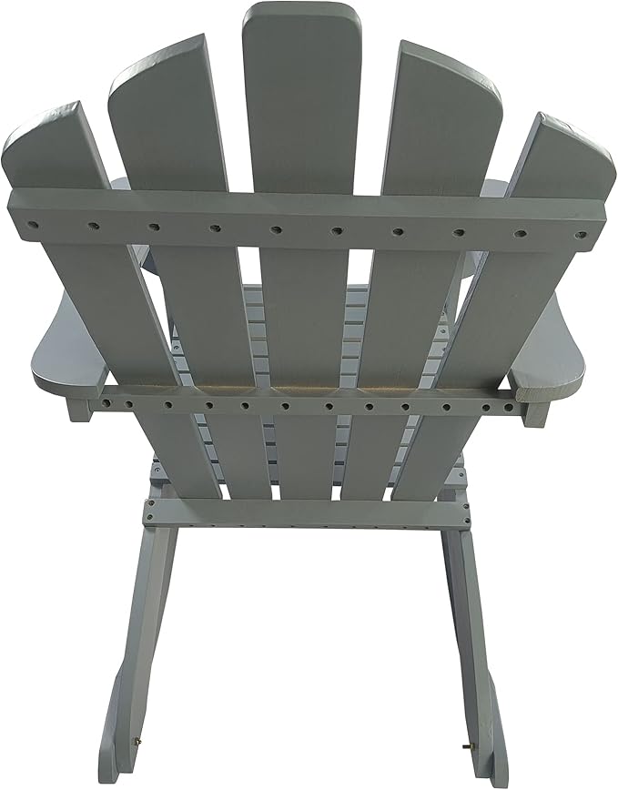 Reclining Wooden Outdoor Rocking Adirondack Chair,Walnut