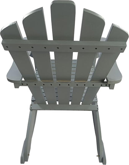 Reclining Wooden Outdoor Rocking Adirondack Chair,Walnut