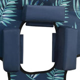 Folding Sun Lounger Green Steel Frame Polyester 74 x 23 x 11 in Adjustable Reclining Backrest Leaf Print Lightweight - Photo 9