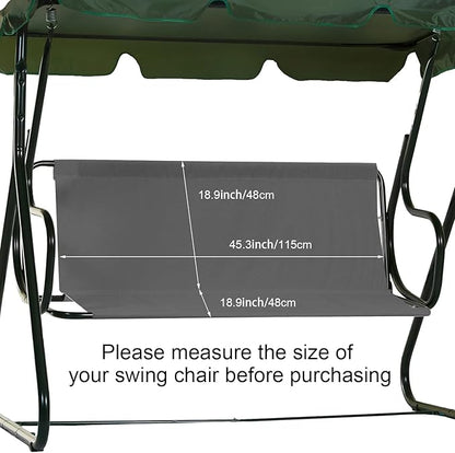 Outdoor Porch Patio Swing Seat Cover, 600D Thickened Oxford Waterproof Swing Cushion Protection Covers Replacement for Outdoors Garden Yard Furniture Chairs (Gray,45.3"x18.9"x18.9")