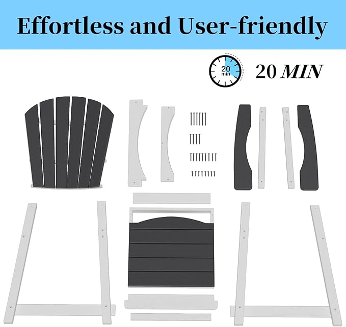 Tall Adirondack Chair Set of 6, Eco-Friendly Recycled Stylish Patio Bar Stools & Heavy Duty Lifeguard Chair - Photo 6