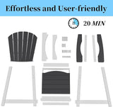 Tall Adirondack Chair Set of 4, Eco-Friendly Recycled Stylish Patio Bar Stools & Heavy Duty Lifeguard Chair - Photo 9