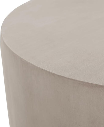 Christopher Knight Home Outdoor Round Side Table, U-Shaped Patio Garden Stool Coffee End Table,Decorative Accent Table for Patio,or Balcony,Lightweight Concrete Material,Light Gray