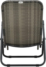 Folding PE Rattan Outdoor Chaise Lounge Chair 55.5" L Grey, Ergonomic Modern Sunlounger with Steel Frame - Photo 6
