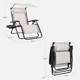 Best Choice Products 30” Wide Folding Zero Gravity Outdoor Recliner Patio Lounge Chair w/Adjustable Canopy Shade - Photo 2