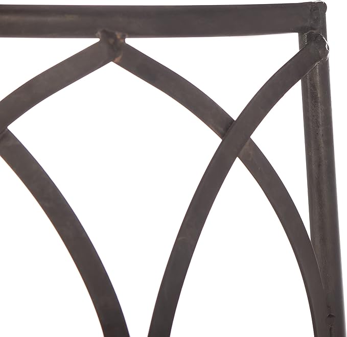 SAFAVIEH Outdoor Furniture Collection – Abia Rustic Brown Wrought Iron 50-Inch Curved Tree Bench - Photo 10