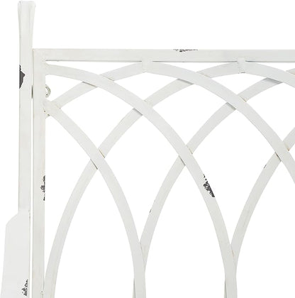 SAFAVIEH Outdoor Collection Medrano Victorian Antique White Wrought Iron Rocking Chair