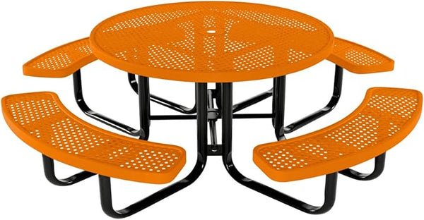 COATEDOUTDOORFURNITURE Heavy-Duty Portable Outdoor Kids Table with Umbrella Hole, Punched Steel Kids Picnic Table - Photo 1