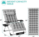 Amopatio Foldable Zero Gravity Chair, Oversized Outdoor Reclining Chair - Photo 2