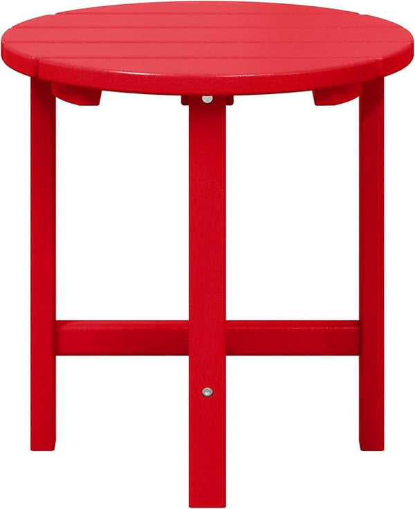 WestinTrends Dylan Adirondack Round Outdoor Side Table, Red - Photo 1