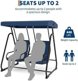 2-Person Outdoor Swing Chair with Canopy, Heavy Duty Patio Glider Bench, High Back Support, Detachable Cushions - Photo 8