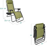 Best Choice Products Set of 2 Adjustable Steel Mesh Zero Gravity Lounge Chair Recliners w/Pillows and Cup Holder Trays - Photo 2