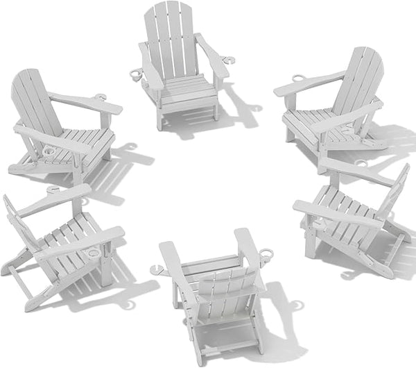 SERWALL Adirondack Chair with Cup Holders - Composite Adirondack Chairs Set of 6 HDPE Outdoor Chairs All Weather Use - Photo 1
