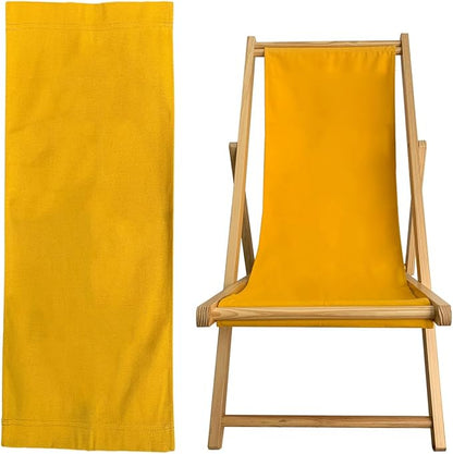 TBACW Patio Lounge Chair Replacement Canvas 47" L x 17" W - Beach Sling Chair Fabric, Indoor Outdoor Use - No Wooden Frame (Yellow)