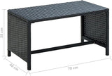 vidaXL Outdoor Coffee Table - Black Poly Rattan Garden Table - Maintenance-Free All-Weather Design - with Stable - Photo 2