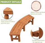 FORTUNO Outdoor Wooden Curved Backless Porch Bench Rustic Style Cedar/Fir Wood Log Fire Pit Bench for Patio Garden Deck - Photo 7