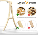 VINGLI Outdoor Wooden Swing Frame, Heavy Duty 1000 LBS A-Frame Swing Stand with Farmhouse Cottage Style - Photo 4