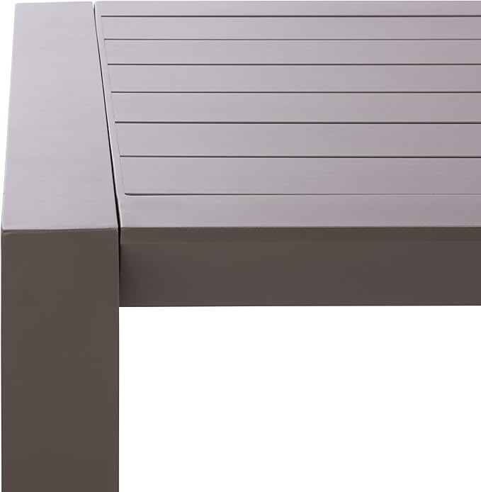 SAFAVIEH Couture Outdoor Patio Furniture Collection - Donaldo Rectangular Coffee Table, Dark Grey Aluminum Frame with Slatted Top (CPT4012A)