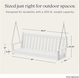 POLYWOOD GNS60WH Vineyard 60" Swing, White - Photo 3