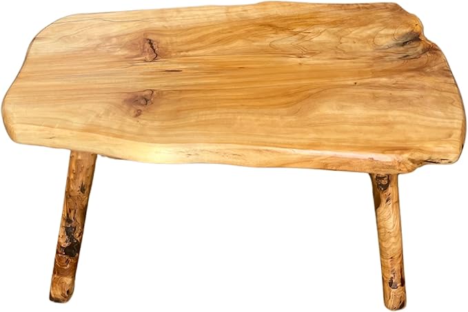 THY COLLECTIBLES Handcrafted Natural Edge Cedar Wood Stool Versatile Indoor/Outdoor Garden Bench, Nightstand, End Table, and Plant Stand - L28in x W14in x H17.5in