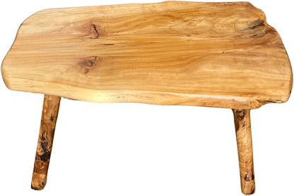 THY COLLECTIBLES Handcrafted Natural Edge Cedar Wood Stool Versatile Indoor/Outdoor Garden Bench, Nightstand, End Table, and Plant Stand - L28in x W14in x H17.5in