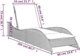 Grey PE Rattan Adjustable Chaise Lounge Chair Outdoor Patio Lounger 80.7"x23.6"x28.7" with 3-Position Recline & - Photo 2