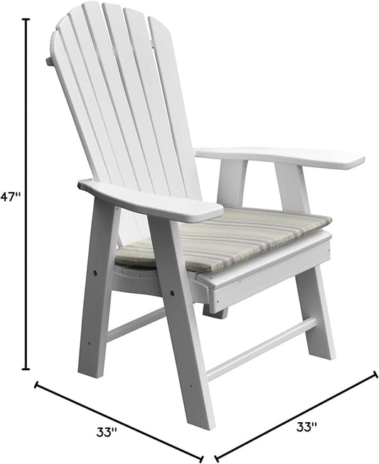 Furniture Barn USA Poly Upright Adirondack Chair, White