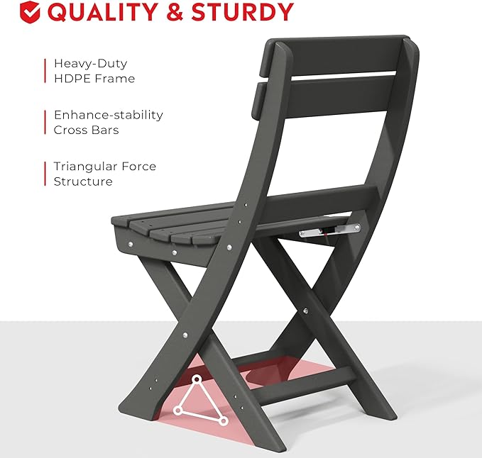 Costaelm Outdoor Patio Modern Folding Dining Chair - Photo 4