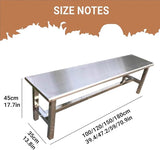 304 Stainless Steel Outdoor Patio Bench, Weatherproof Garden Benches, All-Weather Porch Backless Chair - Photo 2