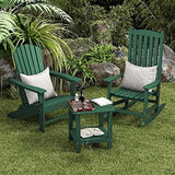 SERWALL Adirondack Table Outdoor Side Table Set of 2- Green - Photo 2