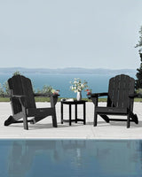 Folding Adirondack Chair, HDPE Adirondack Chair with 2 Cup Holders, Easy Assembly Outdoor Fire Pit Chairs for Patio - Photo 2