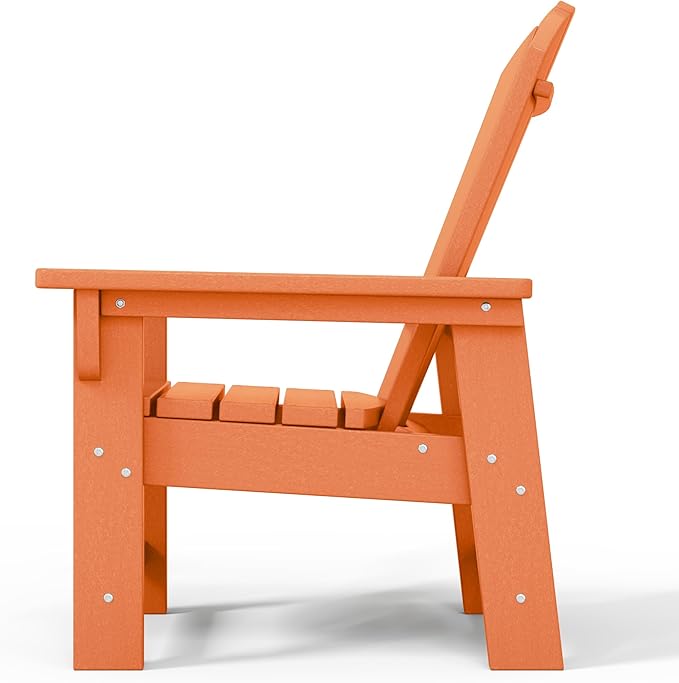 WestinTrends Malibu Kids Outdoor Adirondack Plastic Patio Chair (Set of 2), Orange