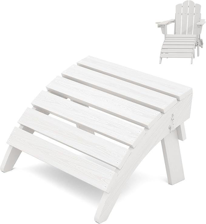 KINGYES Folding HDPE Adirondack Chairs Ottoman
