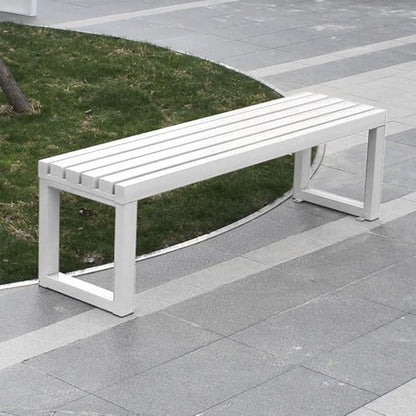 2 Person Outdoor Bench Weatherproof,Metal Garden Benches,Front Porch Bench seat,880 Lbs Weight,Heavy-Duty Furniture Seating for Park,Entryway,Patio Black,Yellow,Orange(White,71 Inch)