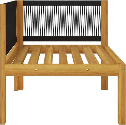 2-Seater Acacia Wood Garden Bench with Weather-Resistant Cushions, Modern Outdoor Patio Furniture for Balcony Terrace, Comfortable Seating with Removable Covers and Sturdy