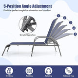 Tangkula Outdoor Lounge Chair, Patio Chaise Lounge with Adjustable Backrest - Photo 5