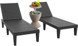 Patio Lounge Chair & Outdoor Cocktail Table Set - Resin All-Weather Relaxation Combo for Poolside, Garden, or Backyard - Photo 1