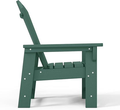 WestinTrends Malibu Kids Outdoor HDPE Adirondack Plastic Patio Chair, Dark Green