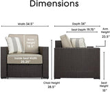 Serta Laguna Brown Resin Wicker Outdoor Patio Furniture Collection, Easy Assembly, Porch or Pool, Weather Resistant - Photo 2