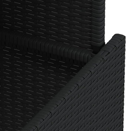 vidaXL Garden Table Black PE Rattan, Powder-Coated Steel, Solid Acacia Wood