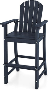 ORALNER Tall Adirondack Chairs, Outdoor High Back Balcony Chair, Weather Resistant HDPE Resin Plastic Bar Height Stools - Photo 1