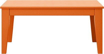 WestinTrends Malibu Low Outdoor HDPE Patio Rectangle Coffee Table, Orange
