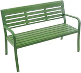 Metal Garden Bench, Outdoor Park Bench, Patio Bench Weatherproof, Porch Bench, Aluminum Alloy Frame, for Porch, Lawn - Photo 1