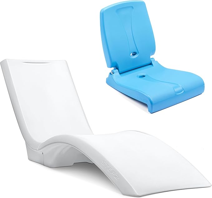 Step2 Vero Pool Lounger and Folding Adult Flip Seat Bundle, Outdoor/Indoor Waterproof Patio Furniture - Photo 1
