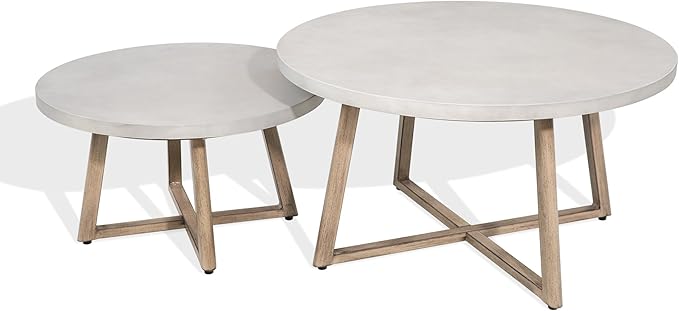 Ulax furniture Outdoor Side Table, Concrete End Table for Indoor/Outdoor