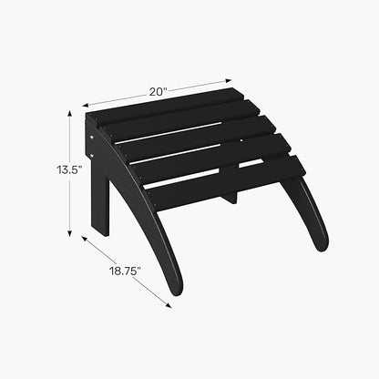 WestinTrends Outdoor Patio Adirondack Ottoman Foot Rest, All Weather Poly Lumber Foot Stool for Adirondack Chair, Widely Used for Outside Porch Pool Lawn Backyard, Sand