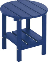 Outdoor Side Table Round - Patio Side Tables - HDPE Small Outdoor End Table for Backyard Pool Porch Balcony - Double - Photo 1