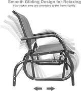 DORTALA 48'' Outdoor Patio Swing Glider Bench Chair, Cozy Patio Bench for 2 People - Photo 4