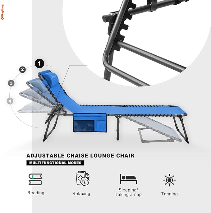 KingCamp Folding Outdoor Chaise Lounge